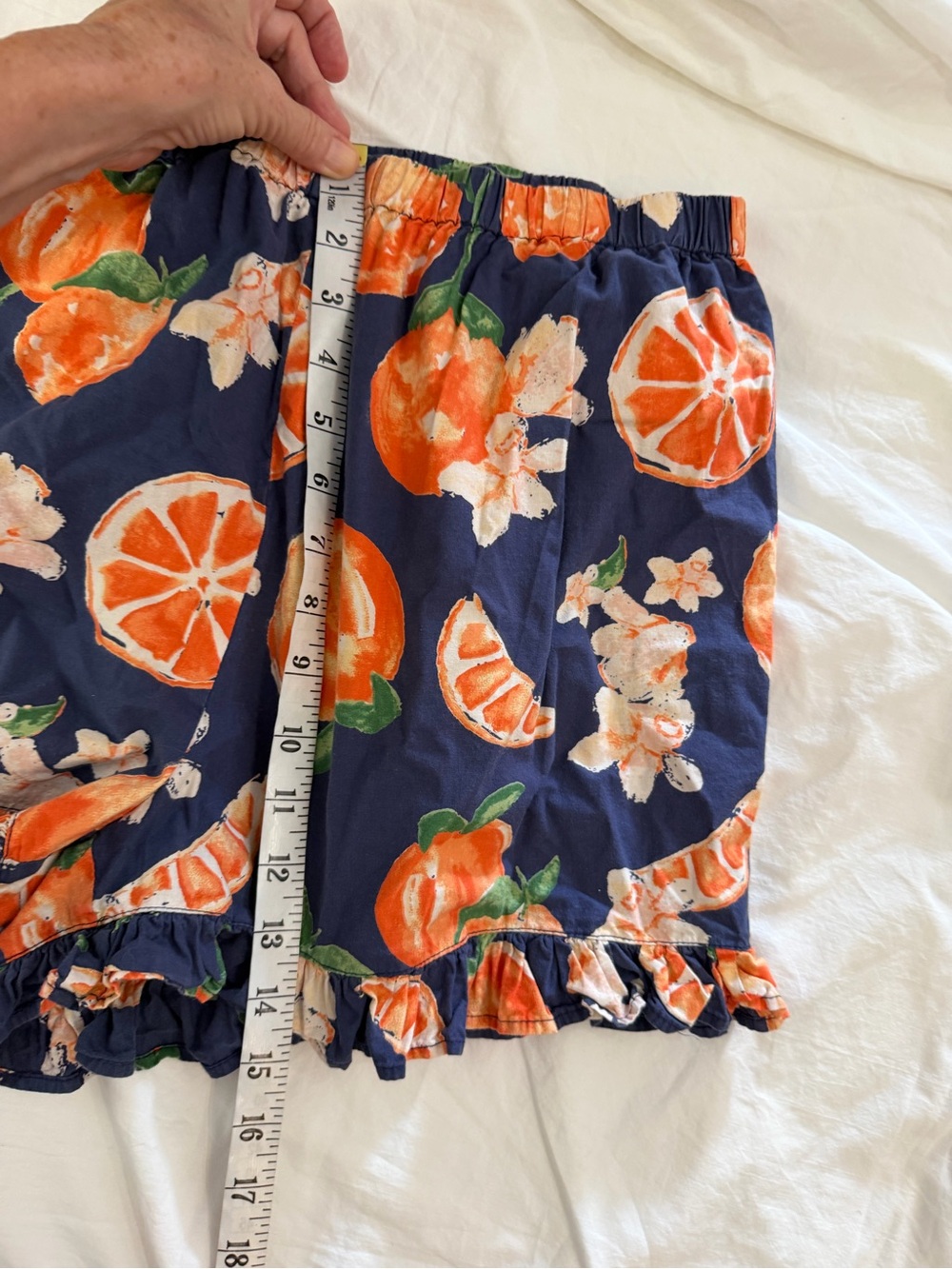 THEIR NIBS Cotton Pajamas Shorts and Top Set Blue Orange Fruit L - Picture 13 of 14